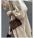 Women Vintage Suede Handbag Small Tote Bag Drawstring Bucket Bag Faux Suede Crossbody Bag Everyday Shoulder Bag Winter Purse (Brown)