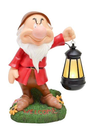 Woods International Disney Garden LED Statue, 12-Inch, Grumpy
