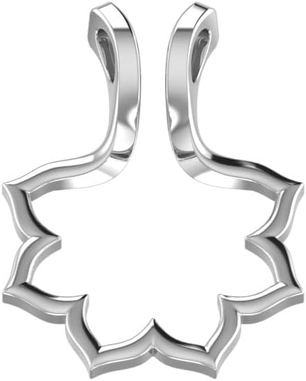 925 Sterling Silver 18" Chain Lotus Flower Necklace Simple Geometric Pendant, Wedding Engagement Ring Holder