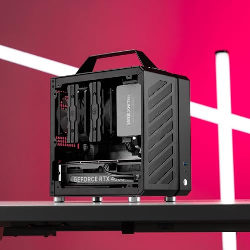 Image of Mechanic Master C24 Mini ITX PC Case with Handle | Supports 135mm CPU Air Cooler, SFX Power Supply, 245mm GPU & ITX Motherboard; Ideal for Dorm & Portable Office PC Build