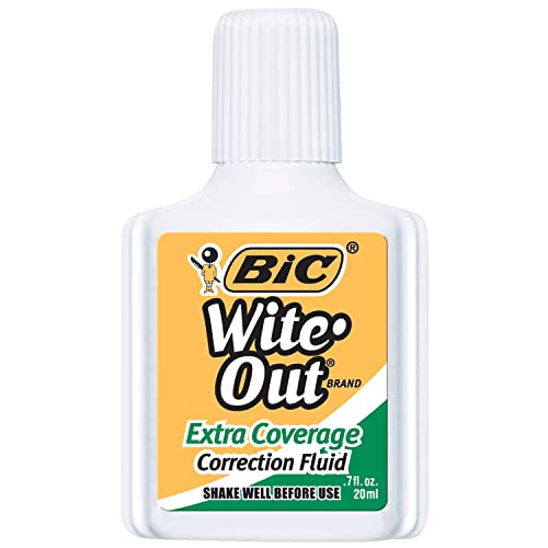 Bic Wofec12We Wite-Out Extra Coverage Correction Fluid, 20 Ml Bottle, White, 1/Dozen (Bicwofec12We) #TOP1