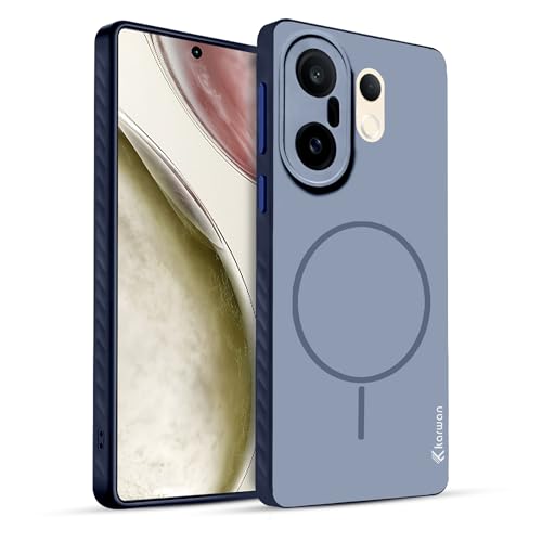Image of KARWAN Slim Shockproof Back Case Cover Compatible with Vivo X200 FE,Dual Layer Armor Protection with Matt Finish, Heavy Duty Cover with Magnetic MagEase Wireless Charging (Blue)