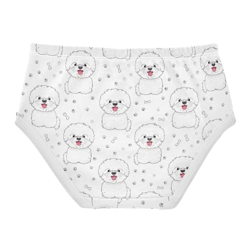 Joisal Cotton Girls Underwear Toddler Cute Cartoon Dogs White Girl Panties Cute Funny Briefs Girls Undies 2t2