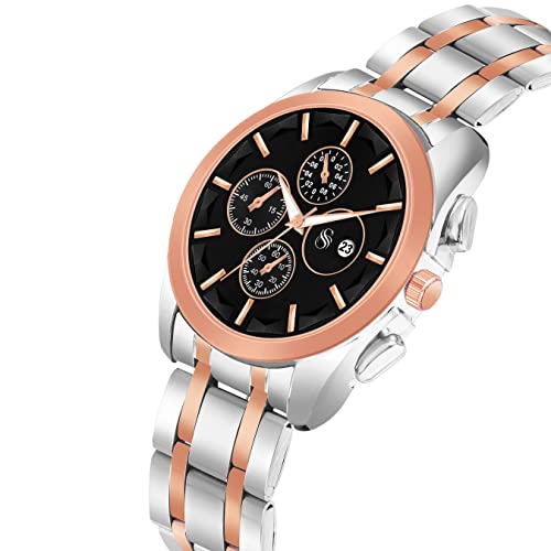 Buy Analog Black Dial Date Aperture Functioning Stainless