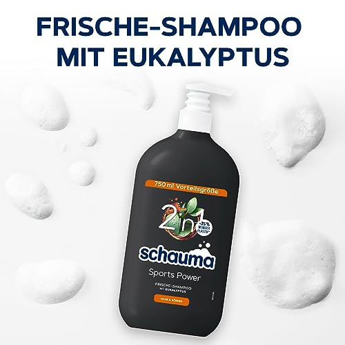 Schwarzkopf Schauma 2in1 Frische-Shampoo Sports Power (750 ml), Haarshampoo mit belebender Formel für Haar & Körper, Shampoo & Duschgel kräftigt das Haar und verleiht einen Frische-Kick