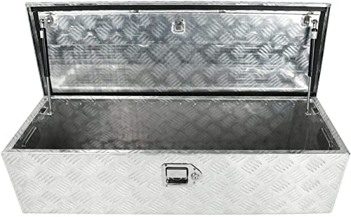 39 Inch Heavy Duty Aluminum Tool Box Chest Box Pick Up Truck Bed Trailer Toolbox Storage With Lock Keys,Silver #TOP2