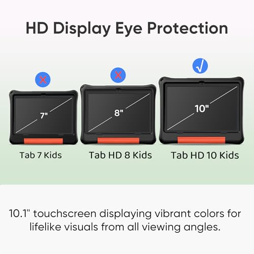 Image of 10 inch Kids Tablet with case, Grey Case | Android 16, 30GB RAM 64GB ROM, 1TB Expandable, Parental Control, 6000mAh Battery, Eye-Care Display