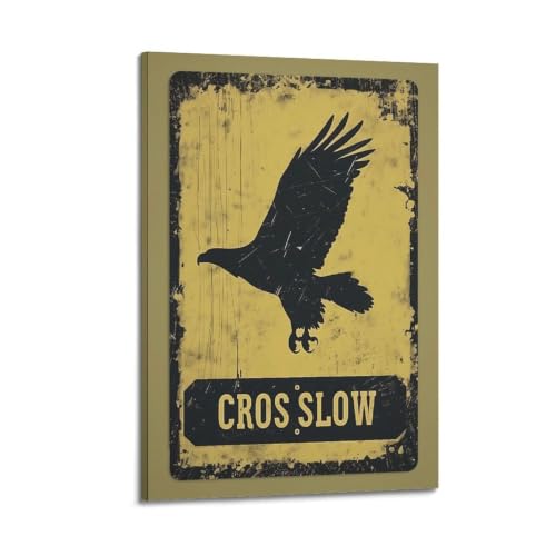 Toile vintage Eagle-Crossing-Warning_03 peinture décorative de salon