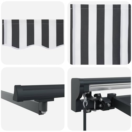 Store extérieur en polyester enduit PU avec cadre acier aluminium et commande par télécommande - 8