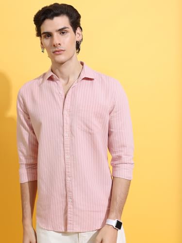 Image of Highlander Men's Slim Fit Striped Shirt | Full Sleeves | Everyday Wear Stylish Shirts for Men