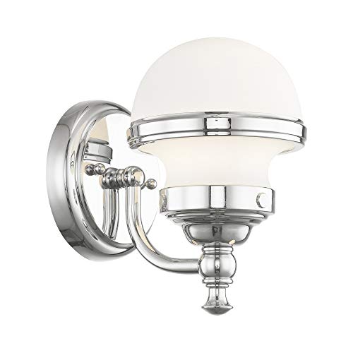 Image of Livex 5711-05 Transitional One Light Bath Vanity from Oldwick Collection Finish, Polished Chrome
