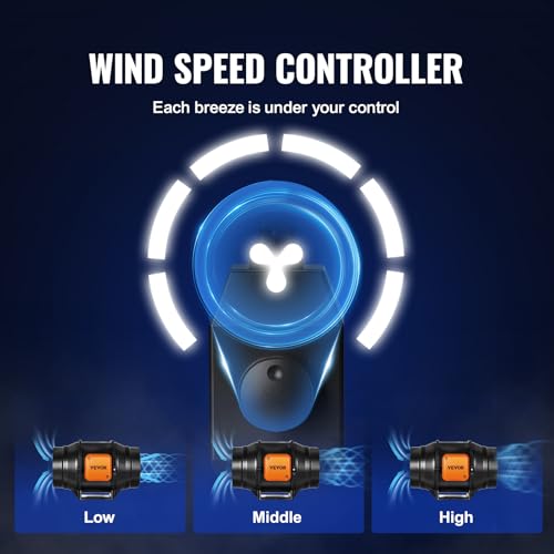 Image of VEVOR Inline Duct Fan, 6-Inch 400 CFM with Variable Speed Controller, Quiet AC-motor Ventilation Exhaust Fan for Cooling Booster, Grow Tents, Hydroponics