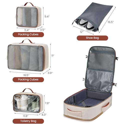 Image of Travel Laptops Backpack for Women,Large Carry On Luggage for Airplanes Weekender Bags for Personal Items,Airline Approved TSA Overnight Bags with 4 Packing Cubes