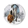 Ronde houten wandklok woondecoratie, Chow Chow en paard vierkante wandklok patroon houten wandklok, batterijbediening…