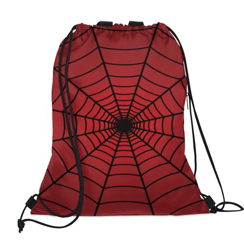 Spiders Red Web Drawstring Backpack,Waterproof Sports Gym Bag with Shoes Compartment and Bottle Holder,Travel Tote Bags for Beach,Swimming,Yoga Gifts2