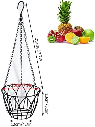 Fruit and Vegetable Basket,Metal Fruit and Vegetable Basket,Wrought Iron Fruit Basket,Wire Fruit and Vegetable Basket,Hanging Flowerpot Basket,Plant Vegetable Fruit Basket,Hanging Basket.