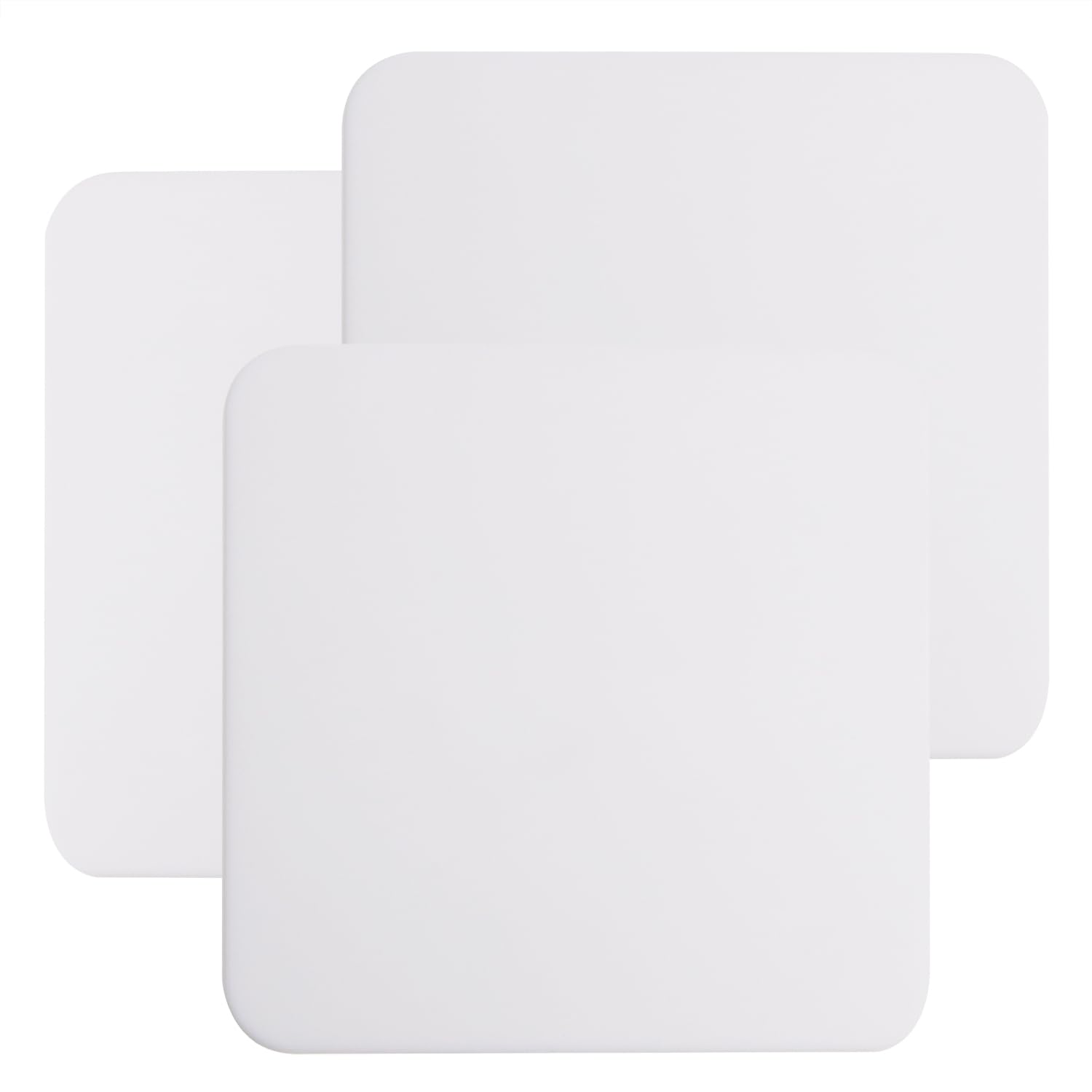 Mini Skater 3pcs Bar Coasters 10x10x0.2CM Square Silicone Coasters for Drinks Beverage Coffee Table Tea Coaster (White)