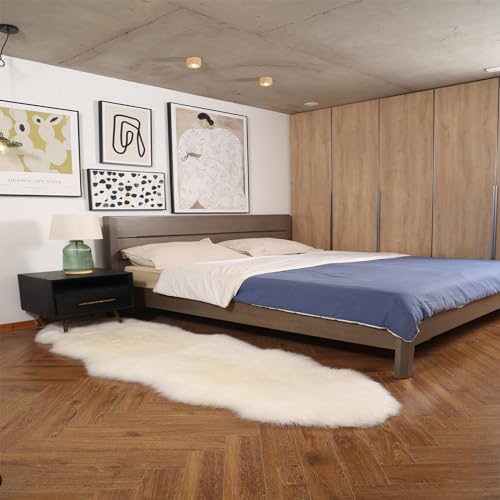 Rzlwool RZYMDT-FT Genuine Sheepskin Rug New Zealand Luxury Lambskin Rug, Natural Fluffy Sheepskin Throw For Bedroom Living Room Children'S Room - Premium Area Rug Chair Cover cover