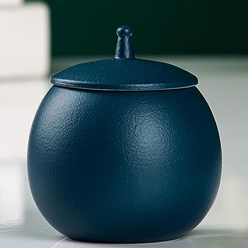 Boîte à sucre en céramique bleue : bocal hermétique pour café et thé