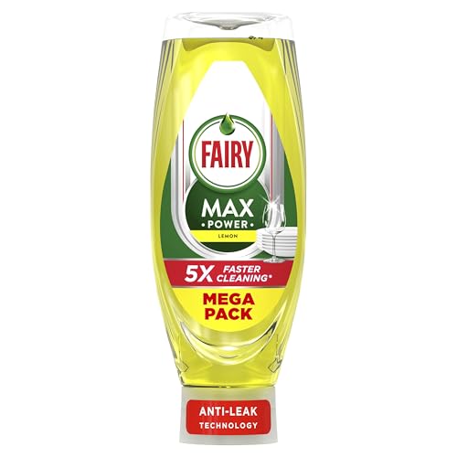 Fairy Max Power Washing Up Liquid Lemon 730ML Easy and Effortless Cleaning Even On Your Greasiest Pots and Pans