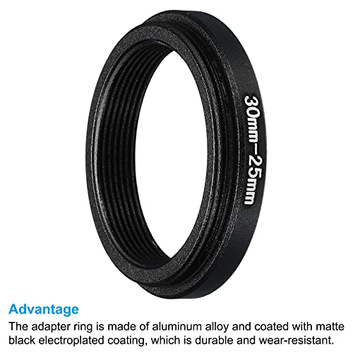 PATIKIL Anillo Adaptador Metal Step Down 30mm-25mm para Filtros y Lentes de Cámara, Aluminio Negro miniatura 4