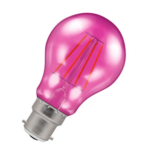Crompton Lamps Pink LED GLS Light Bulb 4.5W B22 Harlequin | IP65 Outdoor Lights LED Bulbs | Energy-Saving Replacement for 25W Bulbs | 15,000 Hours Life | for Festoon Lights Outdoor