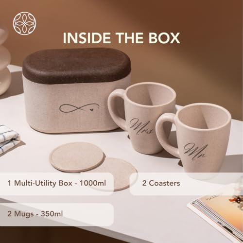 Image of Irida Naturals Ever After Couple's Mug & Coaster Marriage Gift Set