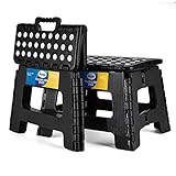 Korpai 9' Folding Step Stool for Adults and Kids Holds Up to 300 lbs ,Non-Slip Folding Stools with...