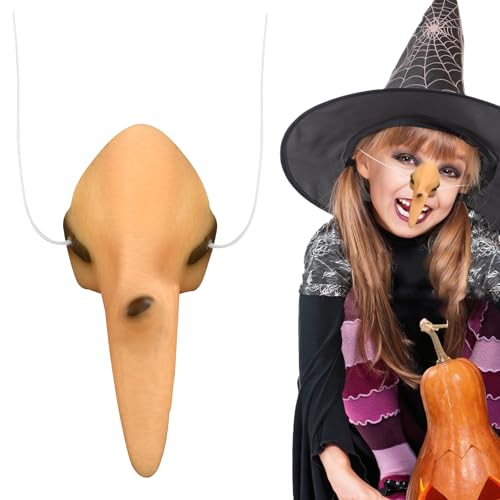 GUIZIYAO Nariz de bruxa mulher, nariz de bruxa falsa para Halloween, nariz de silicone para disfarce, nariz de bruxa, acessório para disfarce de bruxa, cosplay decoração acessório para o Halloween