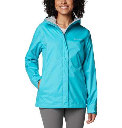 Columbia Womens Arcadia II Waterproof Rain Jacket, Geyser, Medium