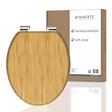 SCHÜTTE Wc-bril Bamboo met softclosemechanisme, massief bamboe toiletdeksel, duurzaam wc-deksel van hout, wc-bril van bamboehout, maximale belasting 150 kg