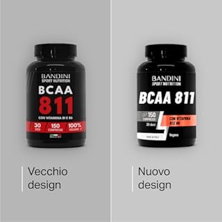 Bandini® AMINOACIDI RAMIFICATI BCAA 8 1 1 | 150 Compresse Amminoacidi Fermentati con Vitamina B1 e B6 | 8.1.1 con Leucina, Isoleucina, Valina | Intra Pre Post Workout | Per Palestra | 8:1:1 100% Vegan
