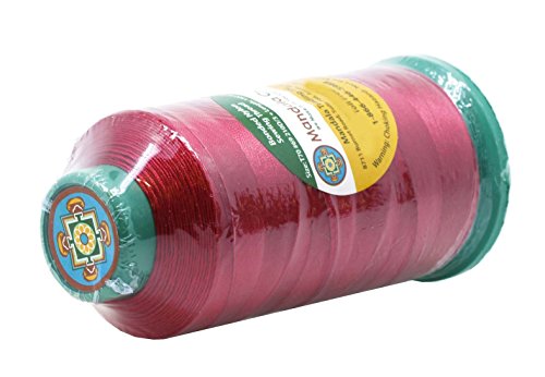 Mandala Crafts Tex 70 Bonded Nylon Thread For Sewing - 1500 Yds T70 Heavy Duty Red Nylon Thread Size 69 210 D Upholstery Thread For Leather Jeans Weaving #TOP2