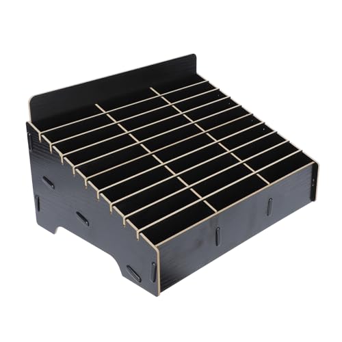 Operitacx Mobile Phone Storage Box with Lid 30 Compartments Wooden Desk Organiser for Classroom Office Repair Shop Desktop Storage
