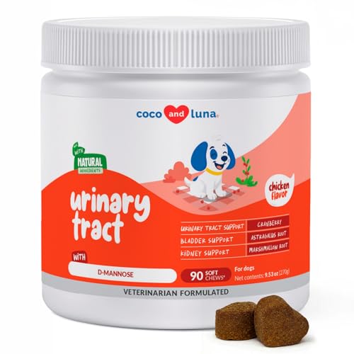 Cranberry for Dogs - 90 Soft Chews - Urinary Tract Support, Bladder Health, Dog UTI, Bladder Stones,...