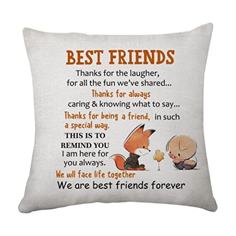 Gifts for Best Friend Women Best Friends Cushion Covers Reminder Pillow Cover Gifts for BFF Friendship Gifts for Birthday Graduation Christmas (068 Best Friends) Cover