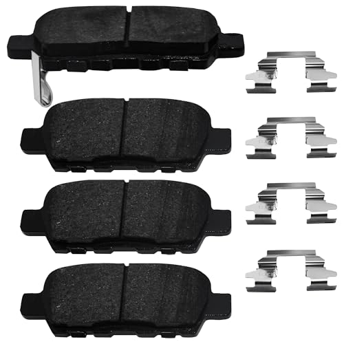 Image of Brake Pads Rear Set Compatible with Infiniti EX35 EX37 FX35 FX37 FX45 G25 G35 M35 Q40 Q50 Q60 Q70 QX50 QX60 QX70, Nissan Rogue Maxima Altima Rear Brakes Semi-Metallic D1393