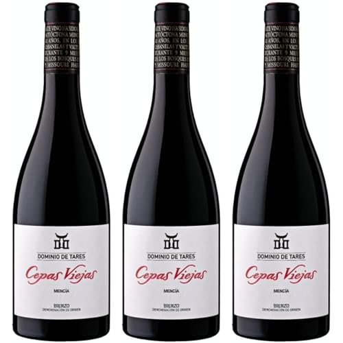 Dominio de Tares Cepas Viejas Vino Tinto con Crianza de Mencía, intensidad aromática y elegancia, ideal para platos de cuchara, carnes y quesos curados| 3 botellas