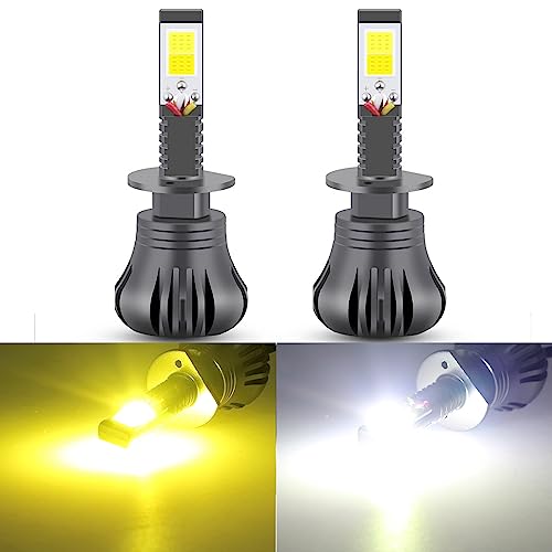 Bombillas LED H1 con luz estroboscópica blanca y amarilla miniatura 1