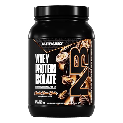 NutraBio 100% Whey Protein Isolate Protein Powder, 25g Protein with Complete Amino Acid Profile, Non-GMO, Soy & Gluten Free, Low Carb, Low Calorie Whey Protein Powder, Chocolate Peanut Butter, 2 Lbs