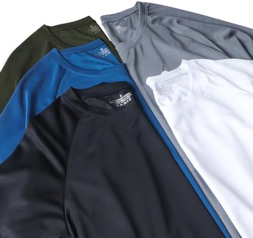 HovSiyla 5 Pack Running Shirts Men Sport Tops Dry Fit Gym Wicking Athletic T Shirts Breathable Cool Workout Shirts L — view 5
