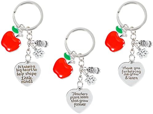 Teacher Appreciation Gifts 3PCS Teacher Keychain Teacher Gifts for Women, Thank You Gifts for Teachers, Birthday Valentine’s Day Christmas Gifts for Teachers