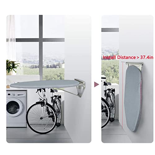 Ironing Board Foldable 90 Degrees Down Flaps Space Saving , Ironing Board Wall Mounted Board Household Professional Fold Down Iron Board with Heat Resistant Cover Space Saving design for Home Hotel Fo - Image 2
