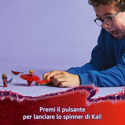 NINJAGO Spinner del Drago Spinjitzu di Kai - Trottola Giocattolo Ninja con Elementi di Potere e 2 Minifigure con Spade, Giochi per Bambini e Bambine da 6 Anni da La Rivolta dei Draghi 71823 - Lego - Immagine 4