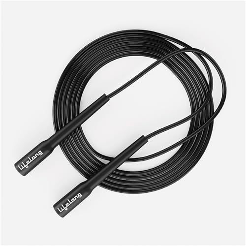 Lifelong Skipping Rope For Men, Women & Children - Jump Rope For Exercise Workout & Weight Loss - Tangle Free Jumping Rope For Kids (Black)