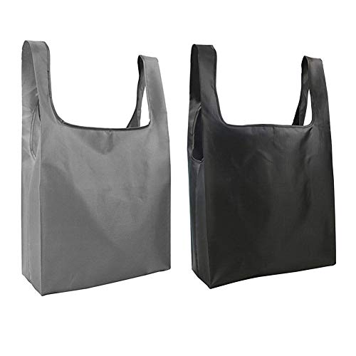 Mytobang - Bolsa de la compra plegable y ecológica, gran capacidad de carga y capacidad, reutilizable bolsa para mujeres y niñas negro