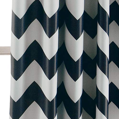 Lush Decor, Black Chevron Curtains Window Panel Pair | Room Darkening, Energy Efficient Drapes, 52" W X 84" L #TOP2