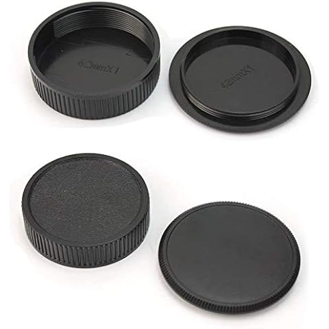 WH1916 Camera Body Cover & Rear Lens Cap Compatible with M42 Screw Mount 35mm SLR Film Lens [2+2 Pack] Cover