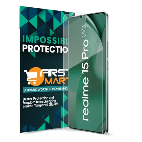 Image of FIRST MART TPU Screen Protector for Realme 15 Pro - Unbreakable Membrane Protection, Case Friendly Coverage, Bubble-Free, Edge to Edge Coverage [ 1 Pack]