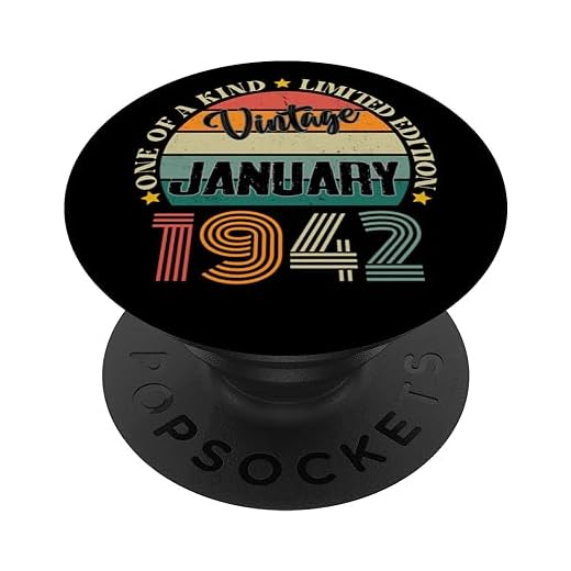 82 Años Vintage Enero 1942 82 Cumpleaños Retro PopSockets PopGrip Intercambiable